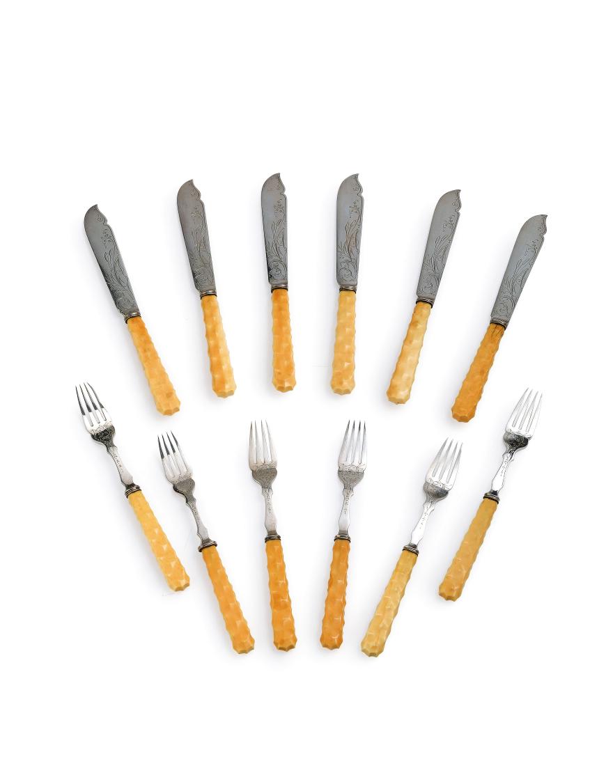 SERVIZIO DA PESCE IN ARGENTO E AVORIO, MOSCA, 1891-1892 (1 of 1)