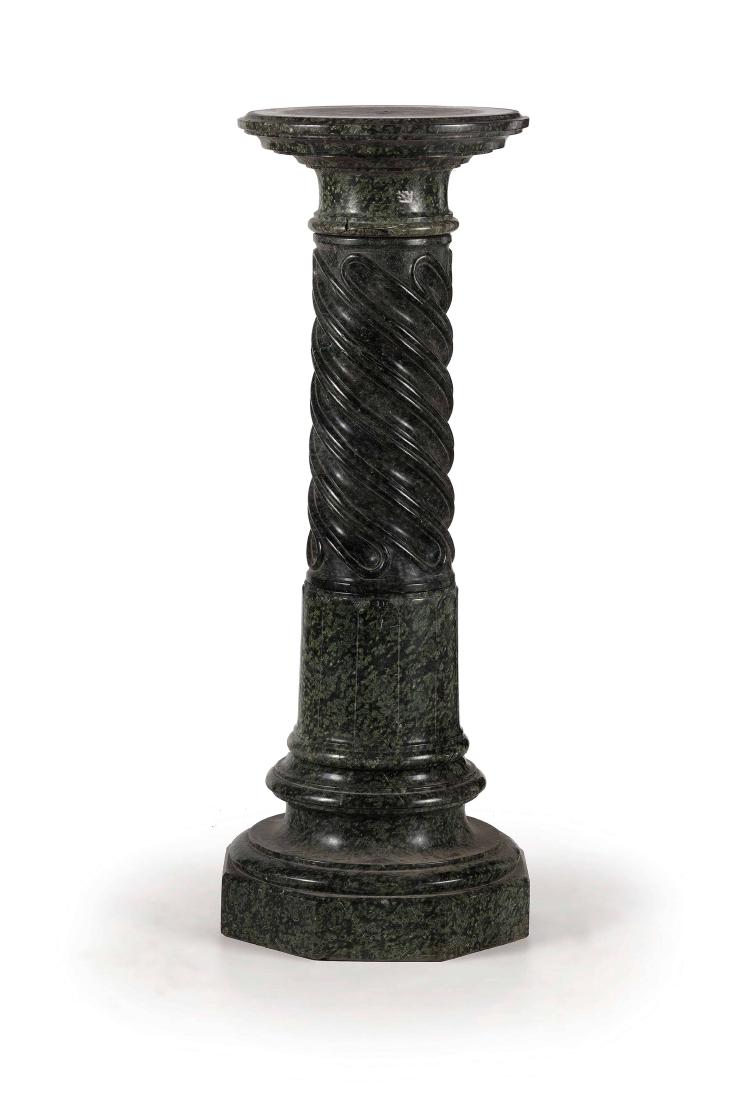 COLONNA REGGIVASO IN MARMO SERPENTINO, XIX SECOLO (1 of 1)