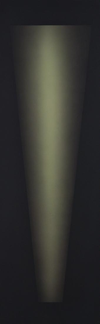 MARCO TIRELLI: Roma 1956 Senza titolo, 1994 Tecnica mista su tavola, cm 159,5 x 49,5 Firmato e datato sul retro