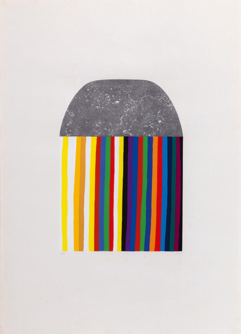 ALBERTO BURRI: Citta' Di Castello 1915 - Nizza 1995 Acquaforte G, 1975 Acquaforte e serigrafia su carta Fabriano, cm 70 x 50 Firmata in basso a destra e numerata in basso a sinistra Edizione Il Segnapassi Esemplare