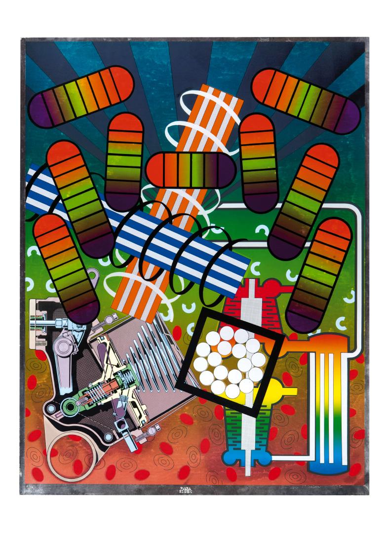 PETER PHILLIPS: Birmingham 1939 Senza titolo, 1972 Serigrafia su carta, cm 87 x 69 Firmato e datato in basso a destra, numerato in basso a sinistra Edizioni Plura Esemplare 6/100