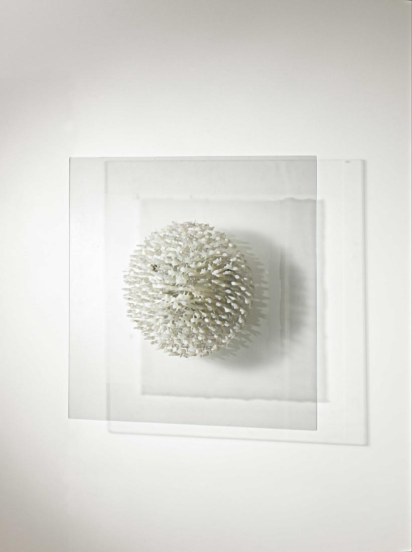 ANGELO BROTTO - A LIGHT PANEL BY A. BROTTO -: Pannello luminoso "Mattino d'inverno", Esperia 1974. Legno, acciaio, cristallo scalpellato cm 80x80