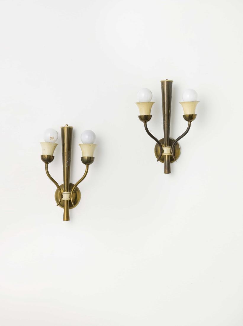 MANIFATTURA ITALIANA - A PAIR OF ITALIAN WALL LIGHTS - (1 of 1)