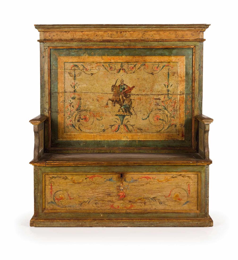 PANCA IN LEGNO DIPINTO, XVIII-XIX SECOLO (1 of 1)