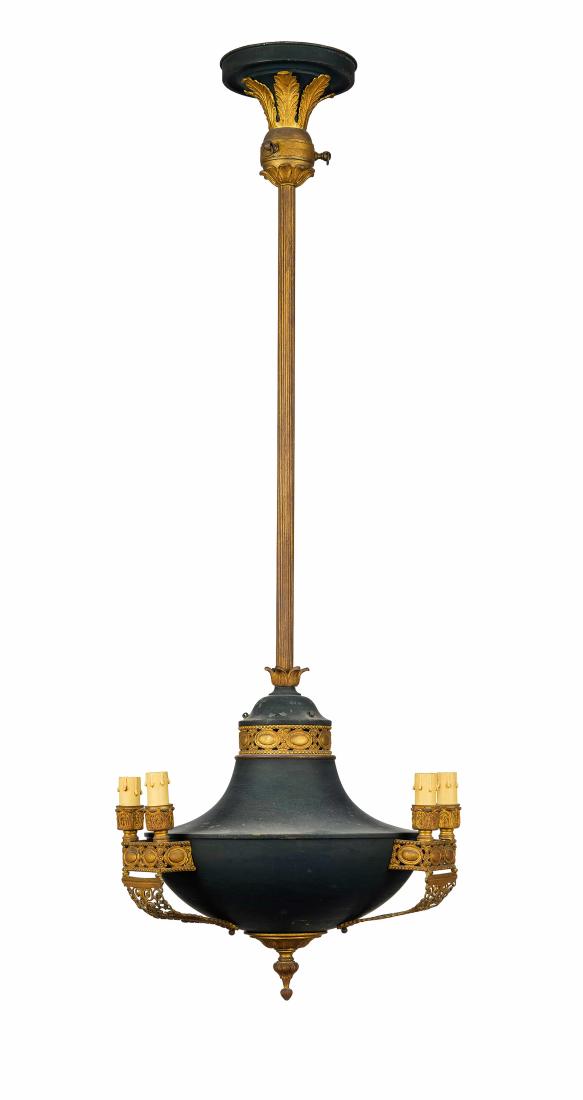 LAMPADARIO IN METALLO DORATO E A PATINA SCURA, XIX-XX (1 of 1)