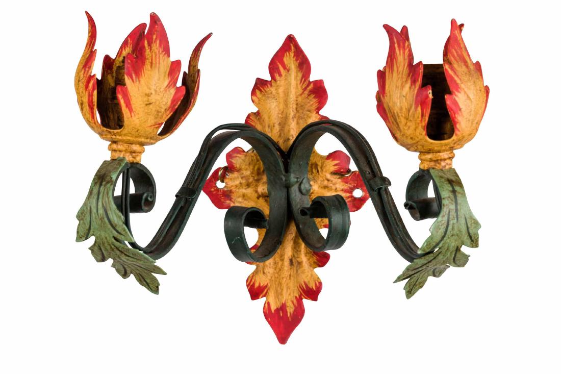 COPPIA DI APPLIQUES IN TOLE PEINTE, XX SECOLO (1 of 2)