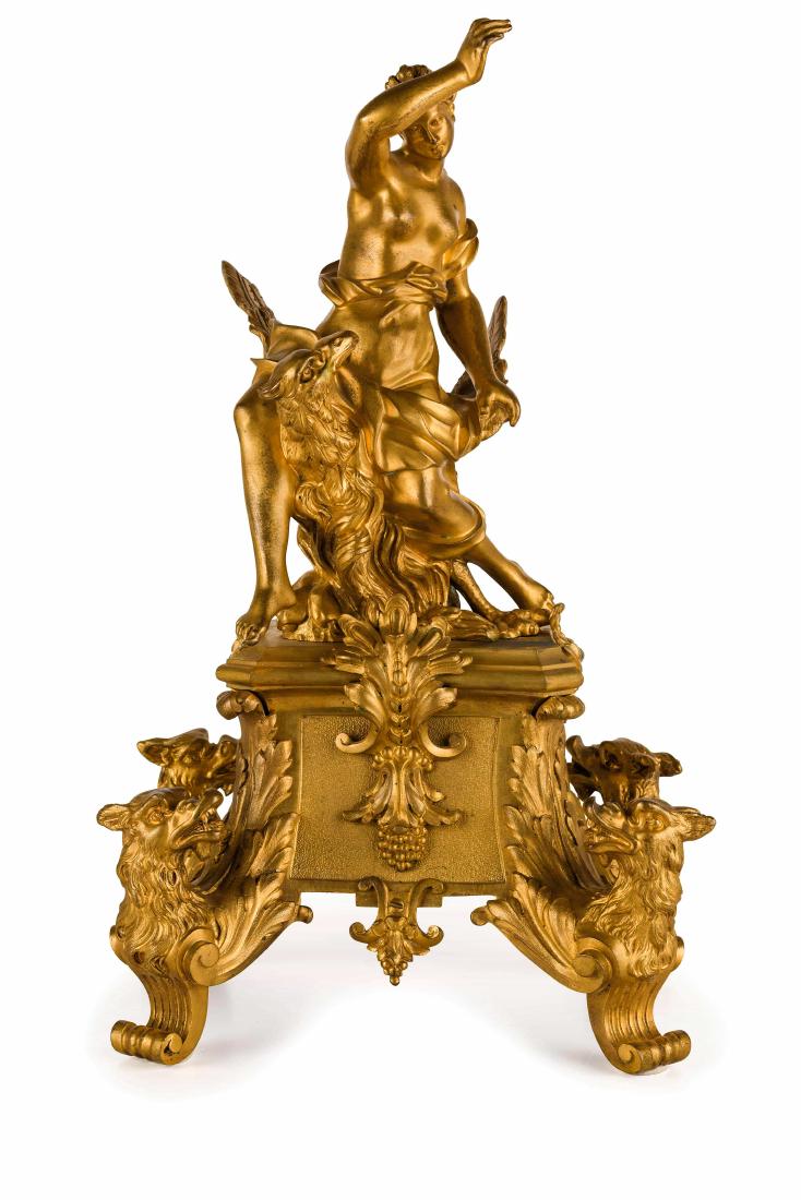 COPPIA DI ALARI IN BRONZO DORATO, XVIII-XIX SECOLO (1 of 3)