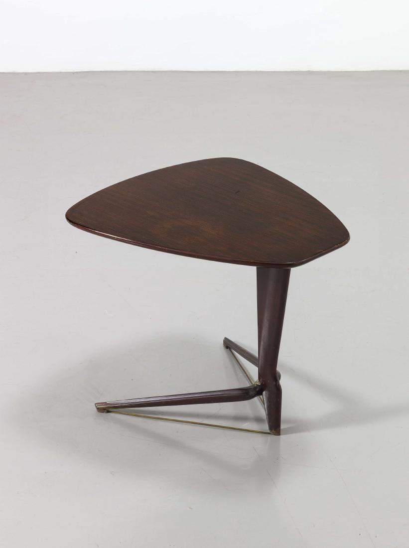 MANIFATTURA ITALIANA: Tavolino anni '50. Legno di mogano, ottone - AN ITALIAN TABLE cm 48x58x50