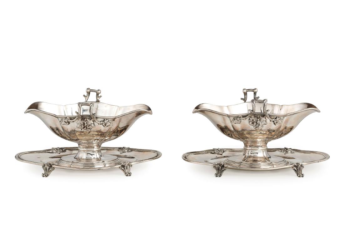 COPPIA DI SALSIERE IN ARGENTO, PARIGI, XIX SECOLO, (1 of 1)