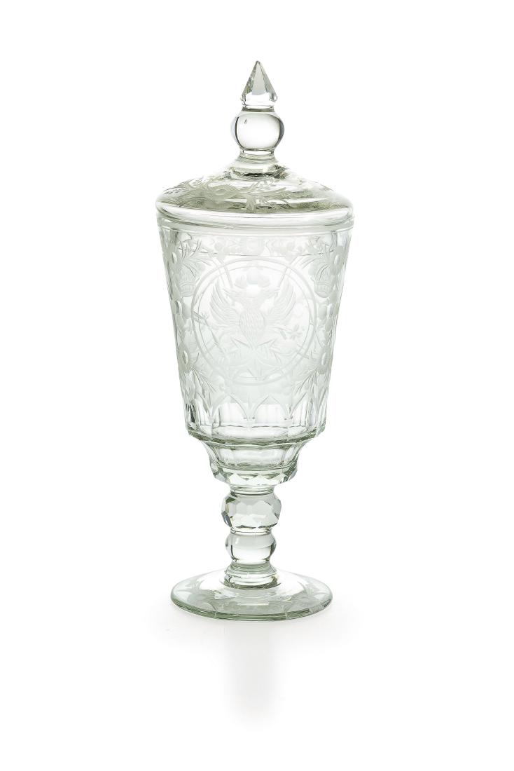 BICCHIERE CON COPERCHIO IN CRISTALLO, SAN PIETROBURGO, (1 of 1)