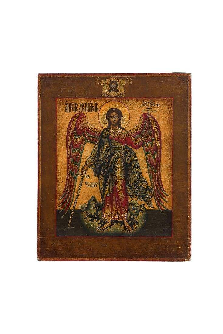 ICONA RAFFIGURANTE L'ANGELO CUSTODE, RUSSIA, XIX-XX (1 of 1)