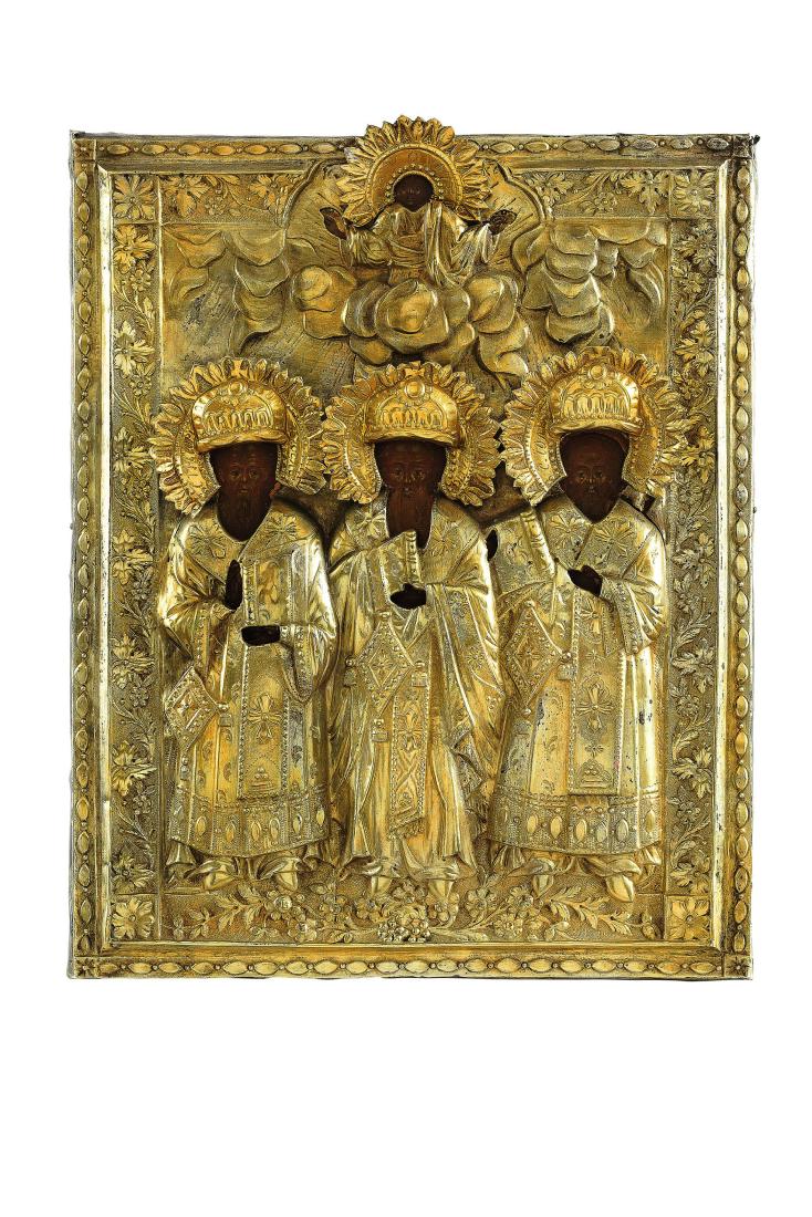 ICONA RAFFIGURANTE I TRE DOTTORI DELLA CHIESA CON RIZA (1 of 1)