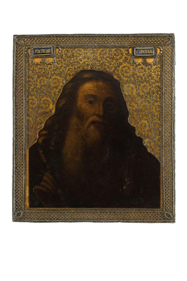 ICONA RAFFIGURANTE SABAOTH CON RIZA IN ARGENTO, (1 of 1)