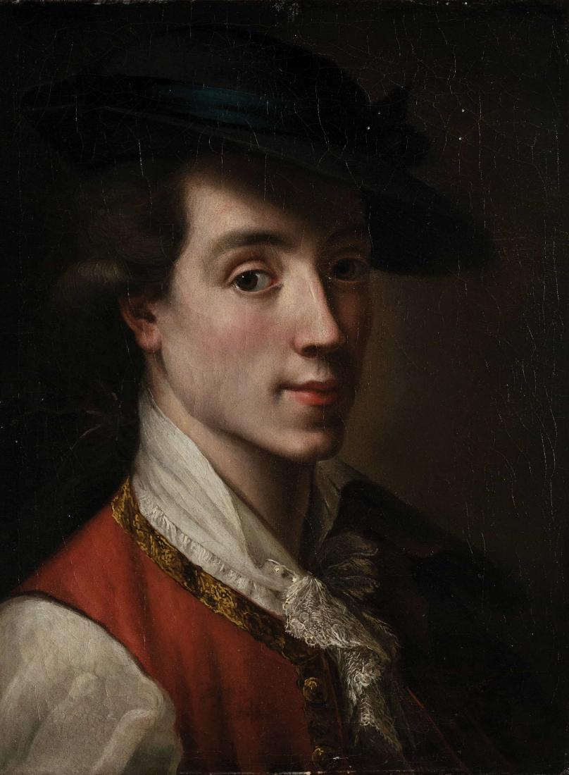 MARTIN KNOLLER: (Steinach am Brenner, 1725 - Milano, 1804) Ritratto di giovane Olio su tela, cm 46X35 Allievo di Paul Troger (Monguelfo, 1698 - Vienna, 1762), con il quale collaborÃ² a Vienna e a Salisburgo, Knolle