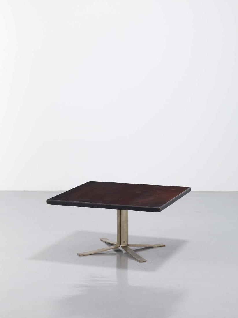 FORMANOVA: Tavolino anni '60. Legno di palissandro, acciaio - A LOW TABLE BY FORMANOVA cm 40x75x75