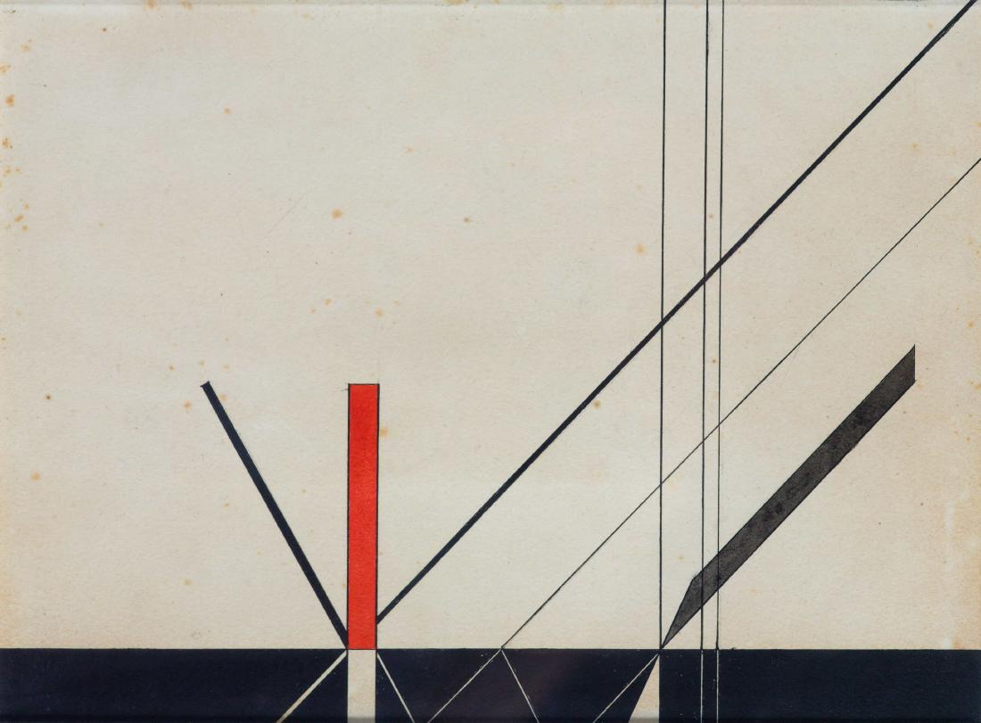 OSVALDO LICINI: Monte Vidon Corrado 1894 - 1958 Senza titolo, 1936 Tecnica mista su carta riportata su tela, cm 23,4 x 31,5 Firmato e datato sul retro