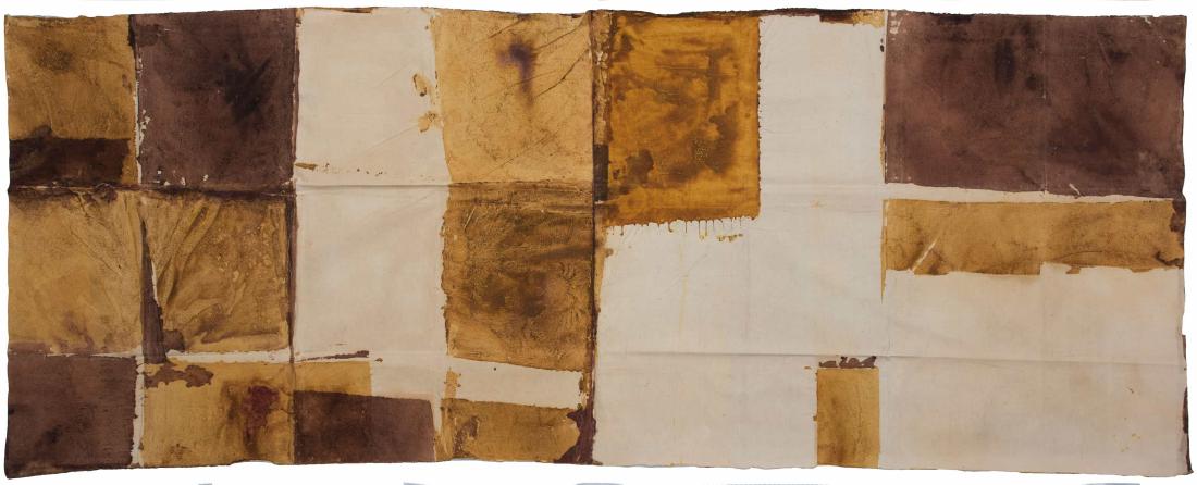 RENATA BOERO: Genova 1936 Cromogramma, 1976 Colori vegetali su tela, cm 92 x 236 Autentica su fotografia dell'artista