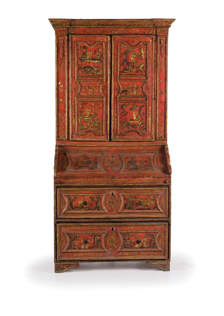 CASSETTONE A RIBALTA CON ALZATA IN LEGNO LACCATO, (1 of 1)