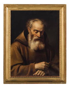 GIUSEPPE CADES (attr. a): (Roma, 1750 - 1799) San Giuseppe da Leonessa? Olio su carta, cm 70X50,5 Il dipinto Ã¨ per tradizione collezionistica attribuito a Giuseppe Cades, il quale si formÃ² a Roma all'Accademia di San Luc