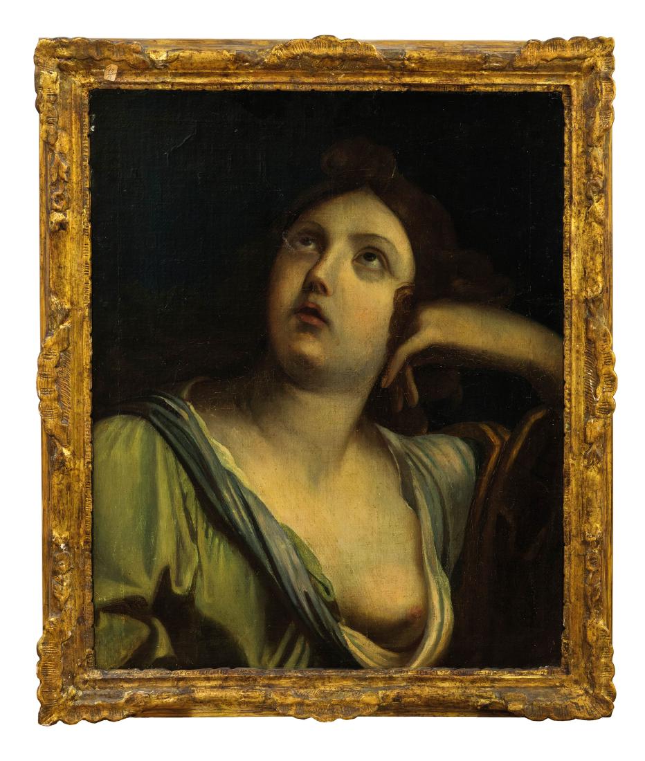 TOMMASO CONCA (attr. a): (Roma, 1734 - 1822) Figura femminile allegorica Olio su tela, cm 61X49 Tommaso Conca imparÃ² i precetti dell'arte nella bottega familiare, con il padre Giovanni e lo zio Sebastiano, acquisendo una f