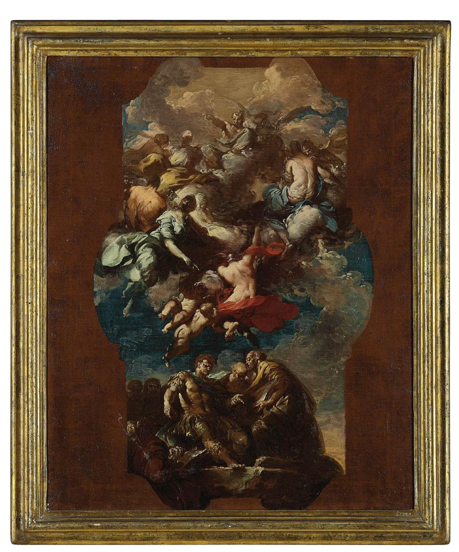 GIOVANNI DOMENICO FERRETTI: (Firenze, 1692 - 1768) Bozzetto raffigurante Giustiniano detta le Pandette Olio su tela, cm 70X50 Provenienza: Londra, Bonhams, 10 luglio 2002, lotto 366 Collezione privata Bibliografia: F. Baldassari