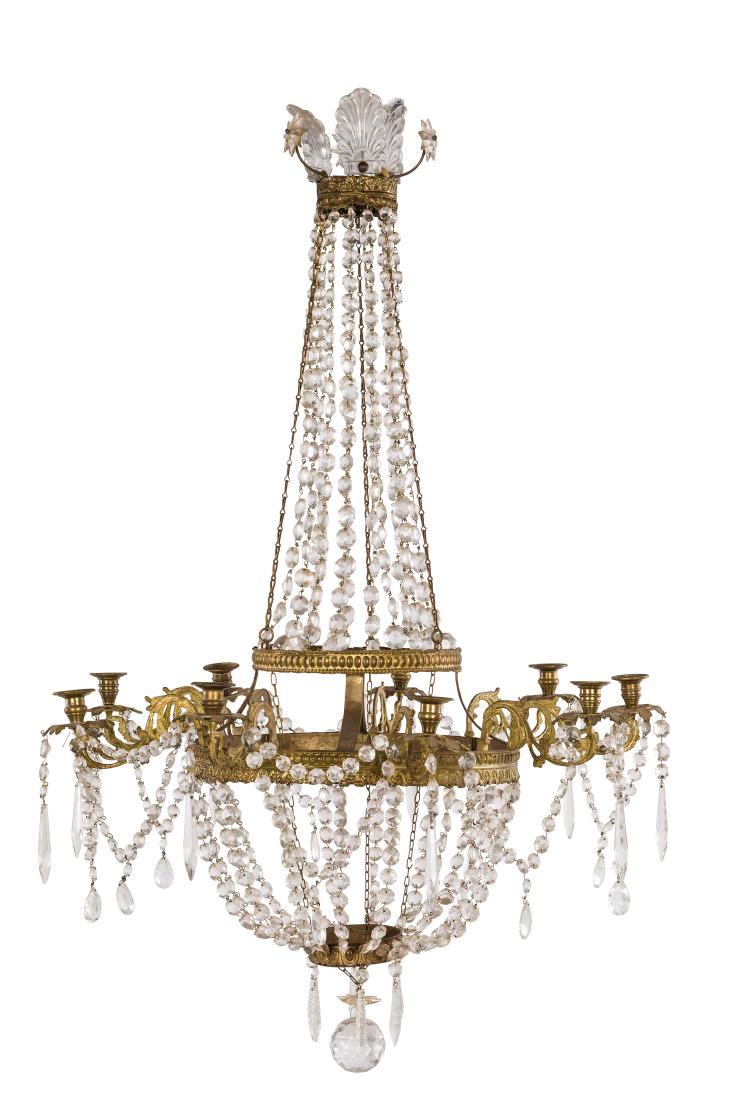 LAMPADARIO IN METALLO DORATO, XIX SECOLO (1 of 1)