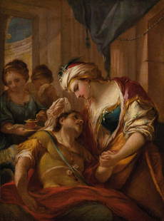 PITTORE ATTIVO A ROMA NEL XVIII SECOLO: La morte di Marcantonio Olio su tela, cm 30X22,5 Di probabili origini francesi, Giuseppe Cades (Roma, 1750-1799) fu un artista precoce e di talento. Formatosi con Domenico Corvi e all'Accademia di San