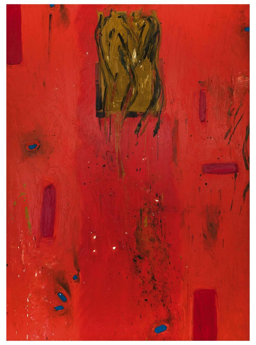 GIORGIO MOISO: Cairo Montenotte 1942 Senza titolo Olio su tela, cm 237 x 173 Autentica su fotografia dell'artista