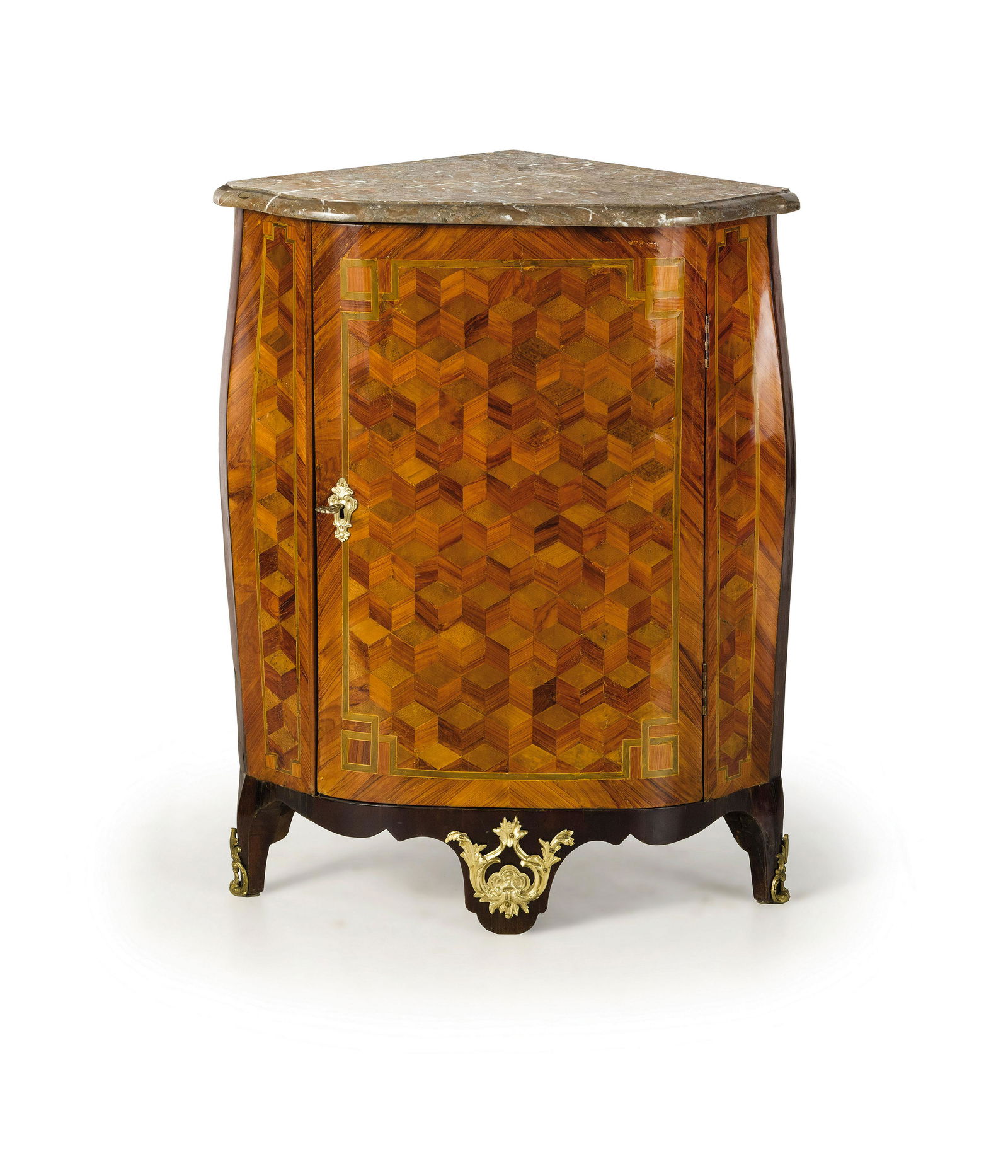 ANGOLIERA IMPIALLACCIATA IN LEGNI VARI, FRANCIA, XVIII (1 of 2)