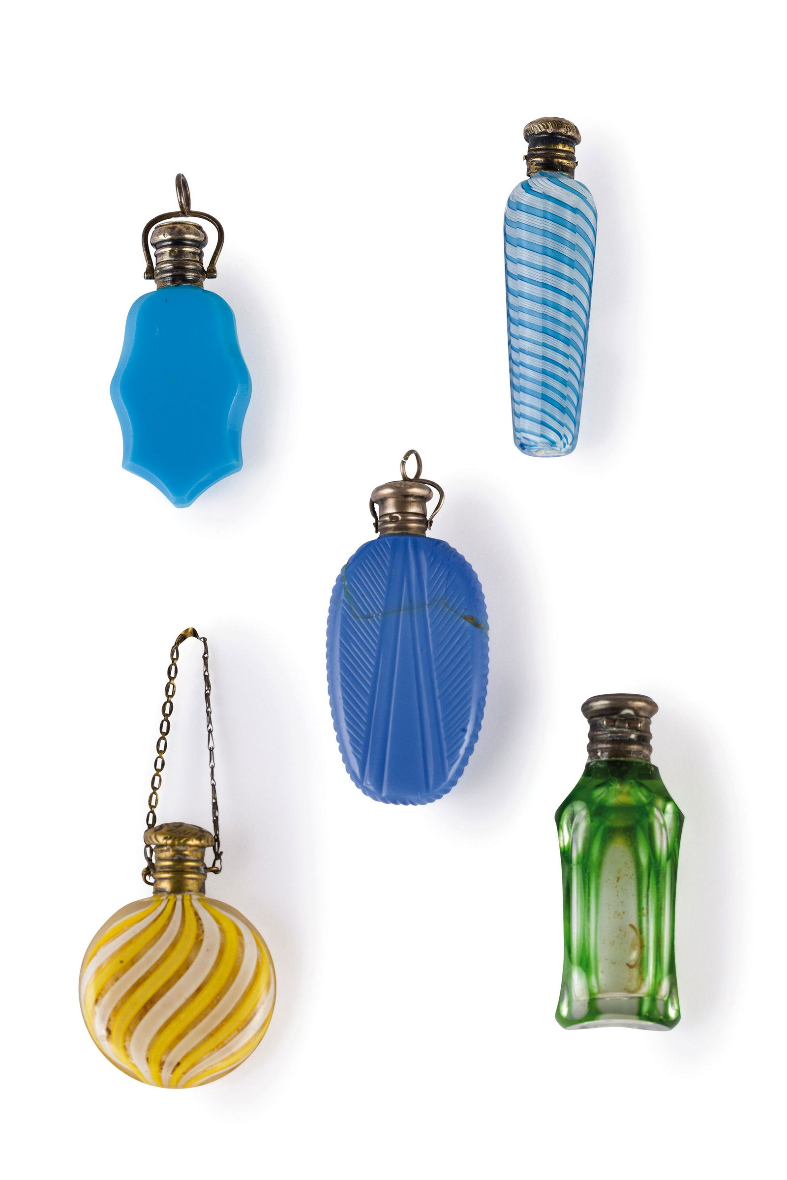 LOTTO DI CINQUE PICCOLE BOCCETTE PORTAPROFUMO (1 of 1)