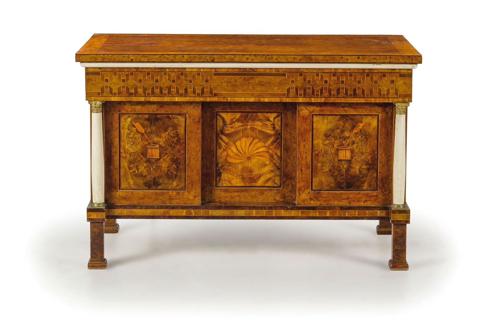 SCRIVANIA DA CENTRO IMPIALLACCIATA IN LEGNI VARI E (1 of 2)