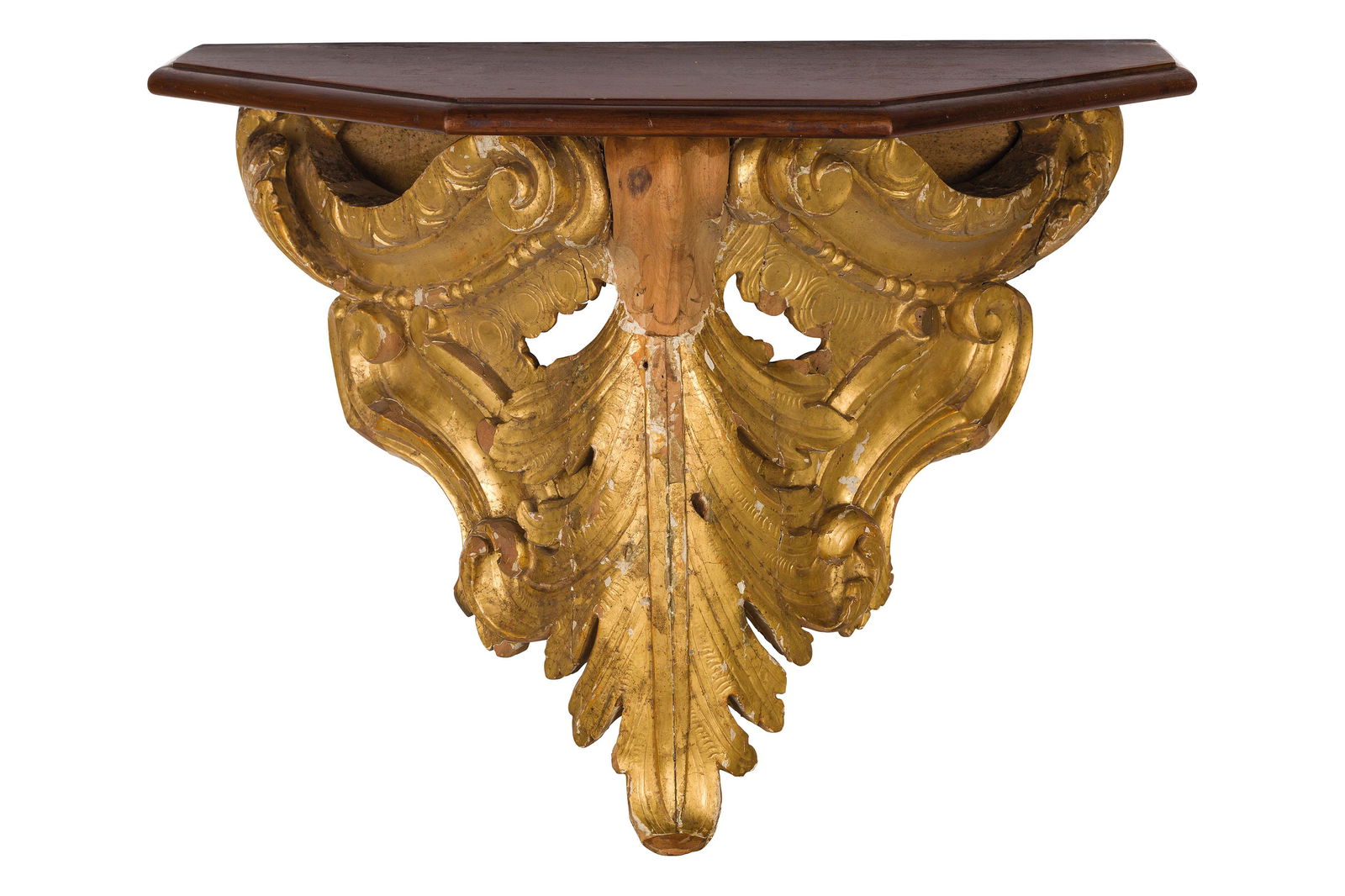 COPPIA DI MENSOLE D APPLIQUE IN LEGNO INTAGLIATO E (1 of 2)