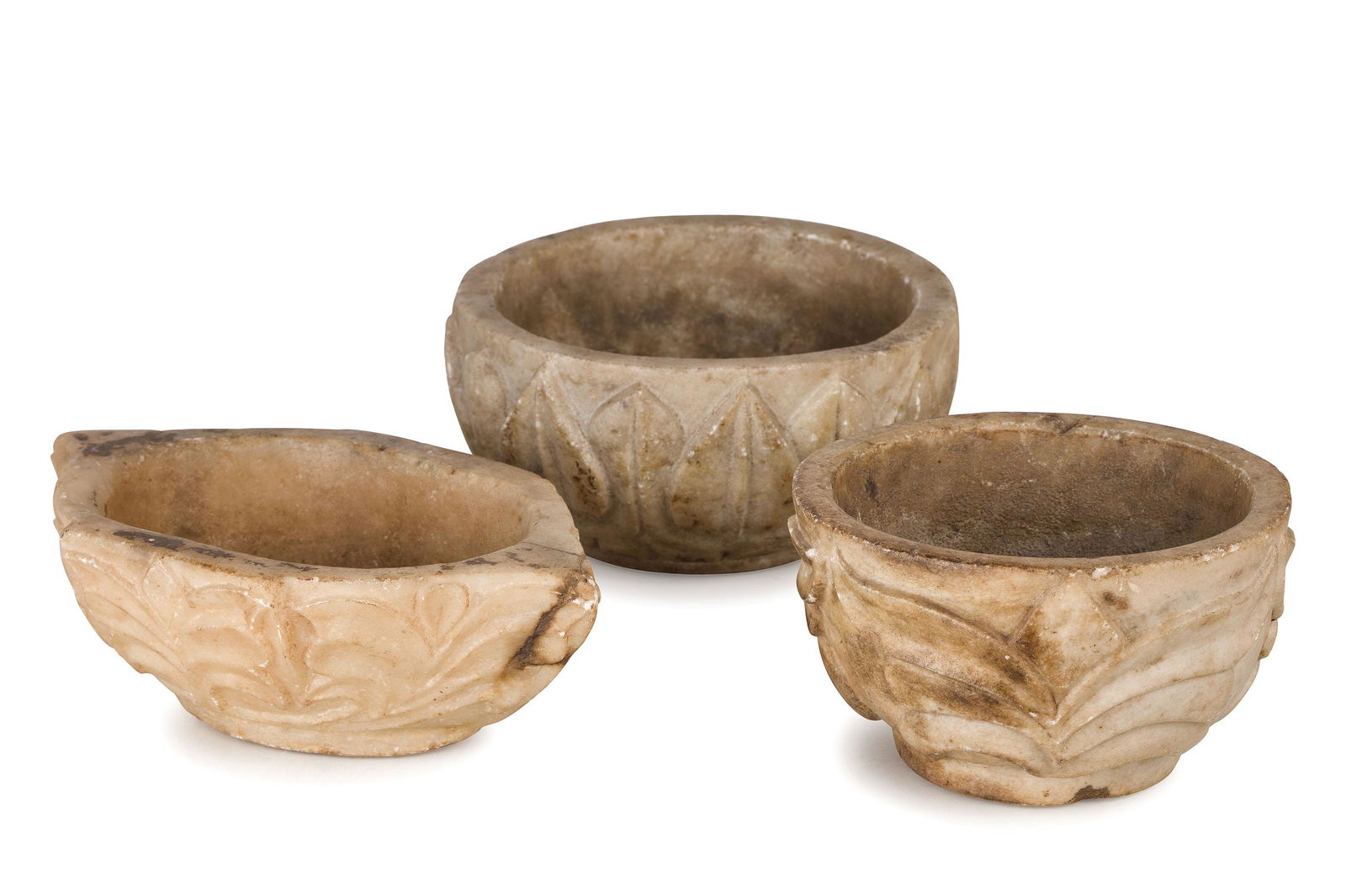 QUATTRO MORTAI DIVERSI IN PIETRA E ALABASTRO, XVIII-XIX (1 of 2)