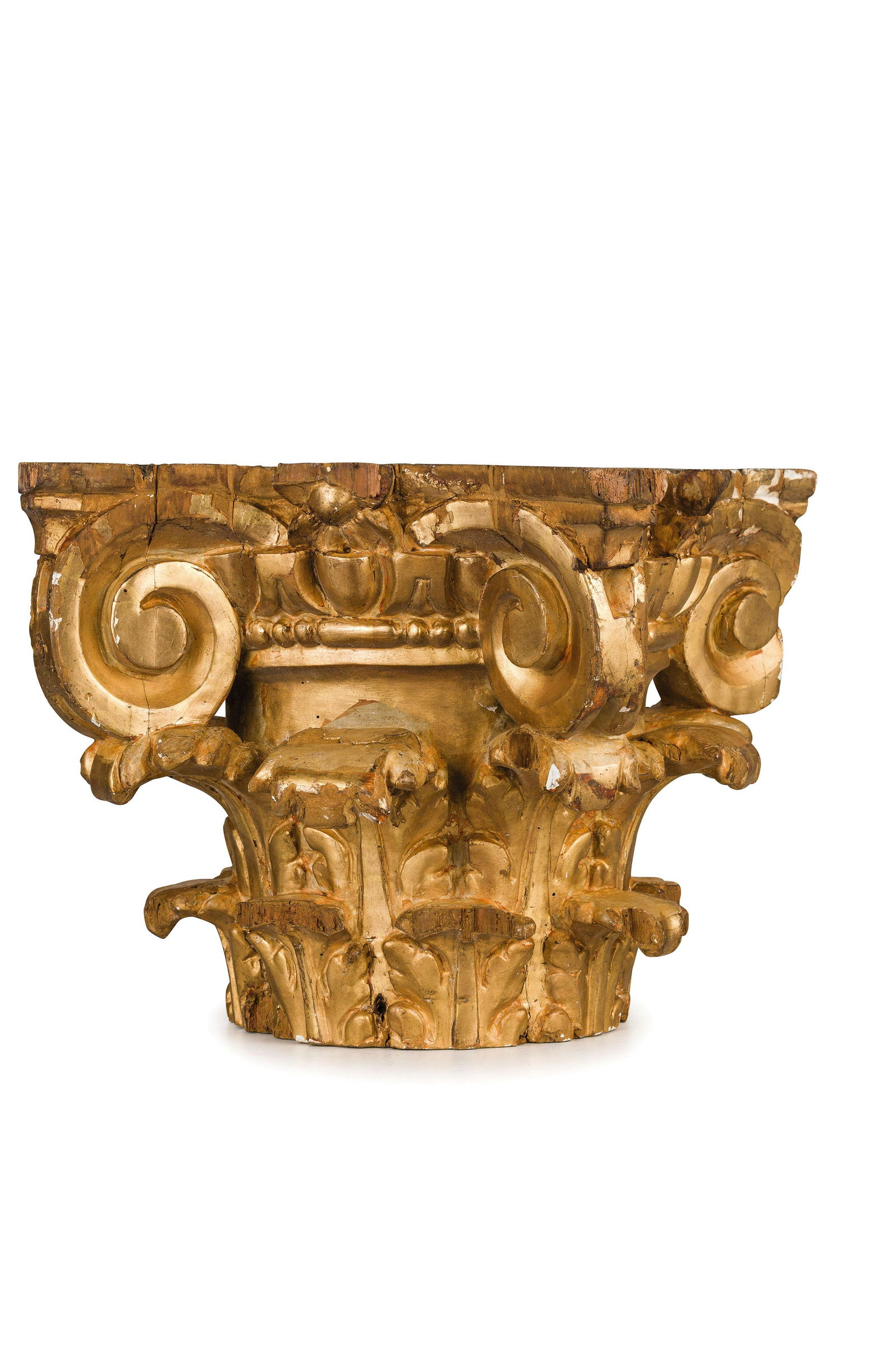 ELEMENTO ARCHITETTONICO IN LEGNO SCOLPITO E DORATO, (1 of 1)