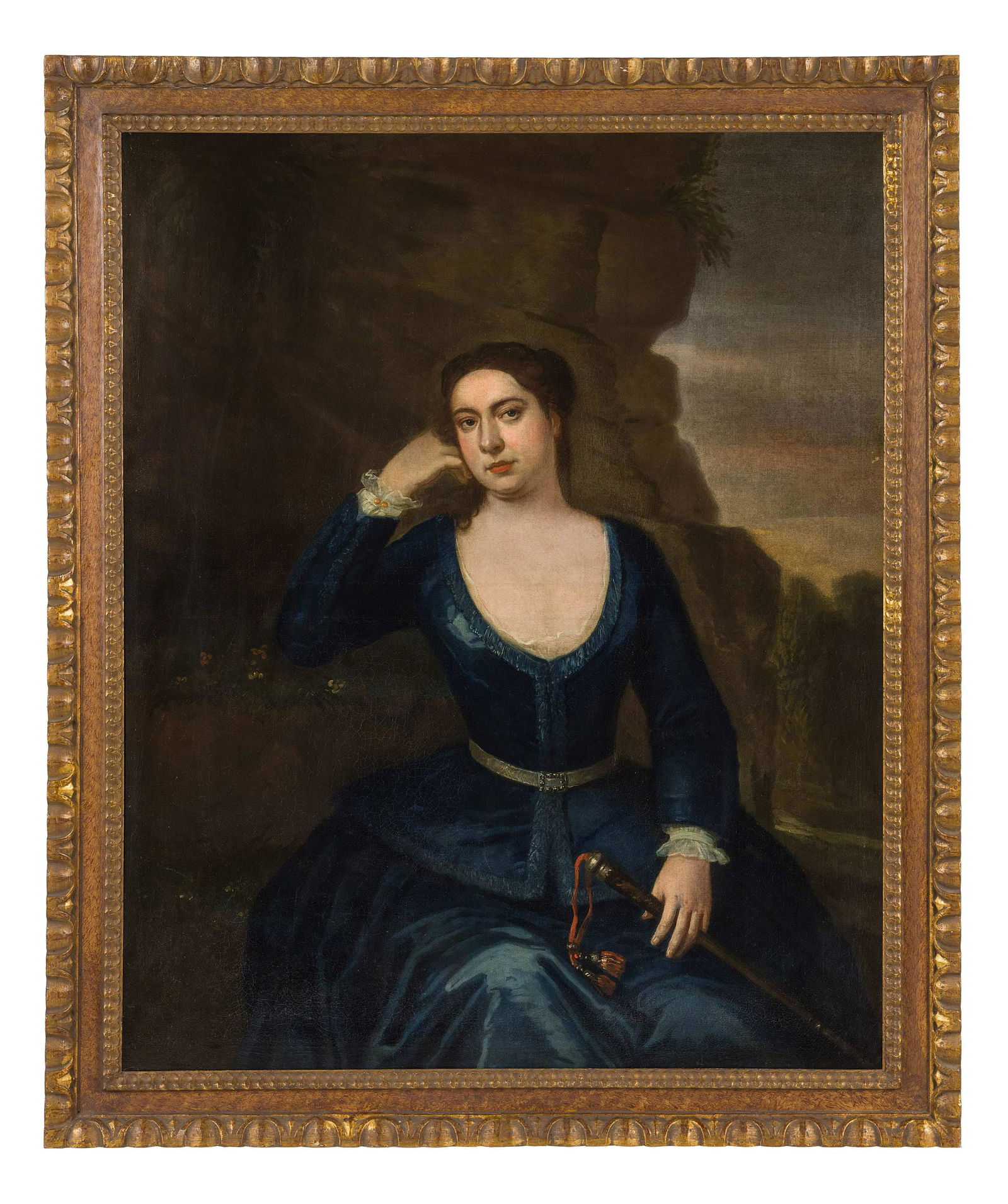 GODFREY KNELLER (attr. a): (Lubecca, 1646 - Londra, 1723) Ritratto femminile Olio su tela, cm 123X100 Nato a Lubecca, Gottfried Kneller studiÃ² presso la cittÃ di Leida nelle botteghe di Ferdinand Bol e Rembrandt. Successi