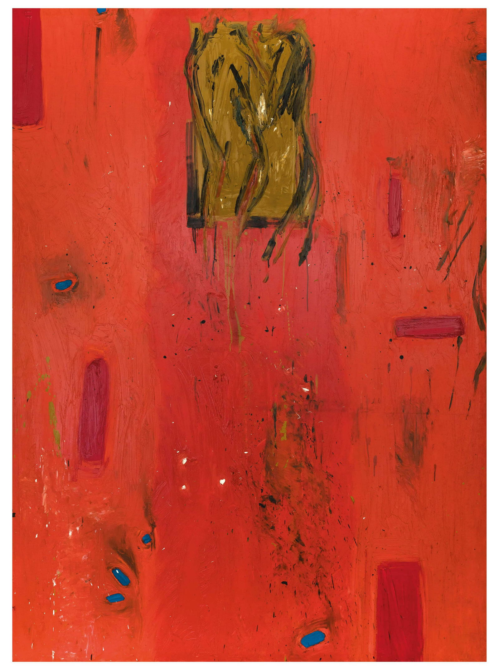 GIORGIO MOISO: Cairo Montenotte 1942 Senza titolo Olio su tela, cm 237 x 173 Autentica su fotografia dell'artista