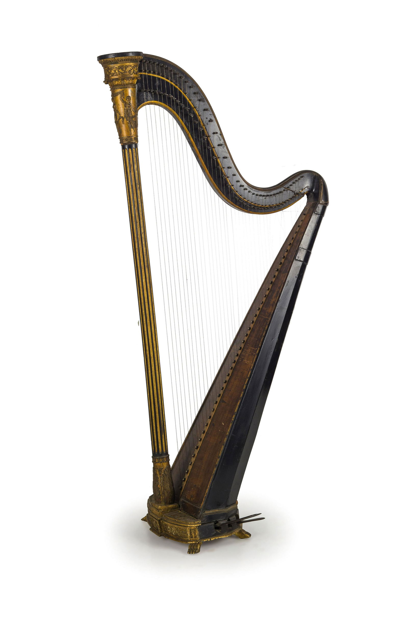 ARPA IN LEGNO INTAGLIATO E PARZIALMENTE DORATO, XIX (1 of 1)