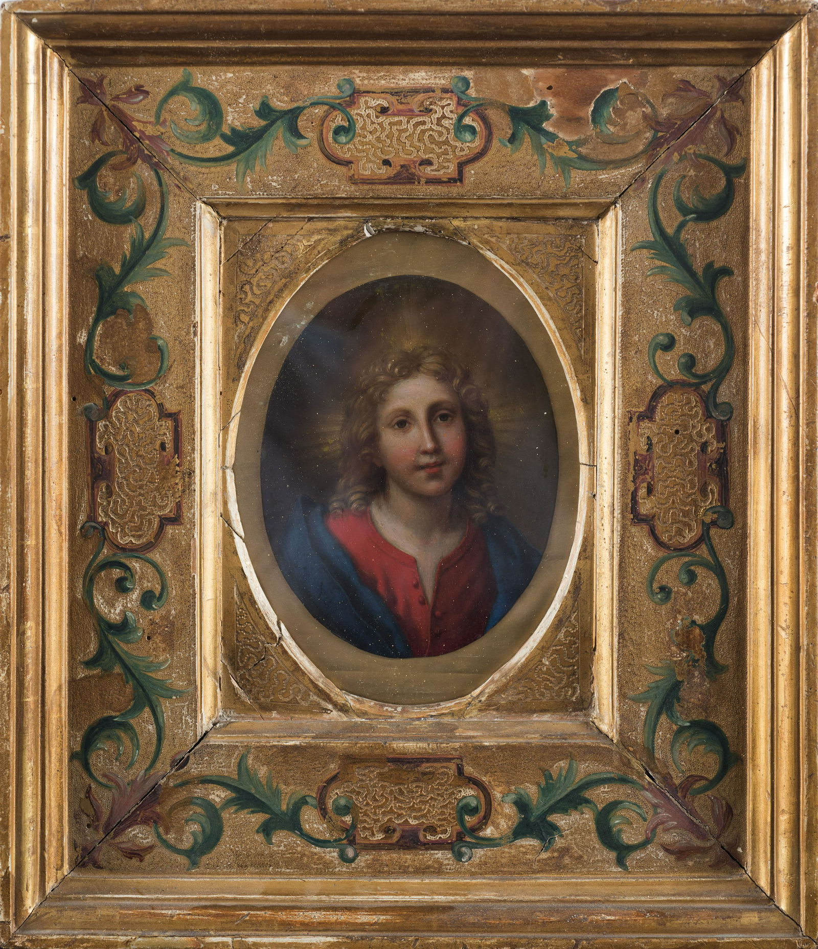 ONORIO MARINARI: (Firenze, 1627 - 1715) GesÃ¹ Bambino Salvatore Olio su rame, cm 13.7X10.8 Provenienza: Roma, Collezione privata Ricondotto al catalogo di Onorio Marinari da Silvia Benassai, l'opera Ã¨ un piccolo
