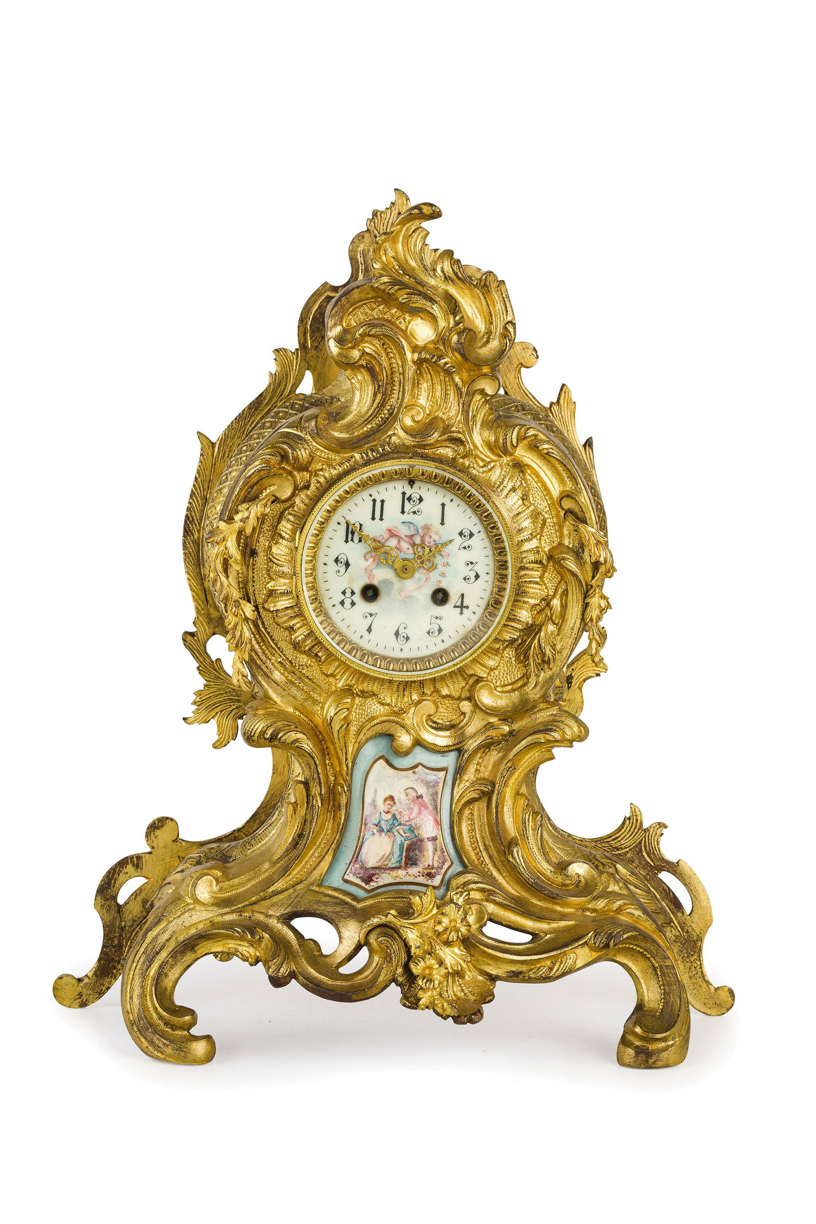 OROLOGIO DA APPOGGIO IN BRONZO DORATO, FRANCIA, FINE (1 of 1)