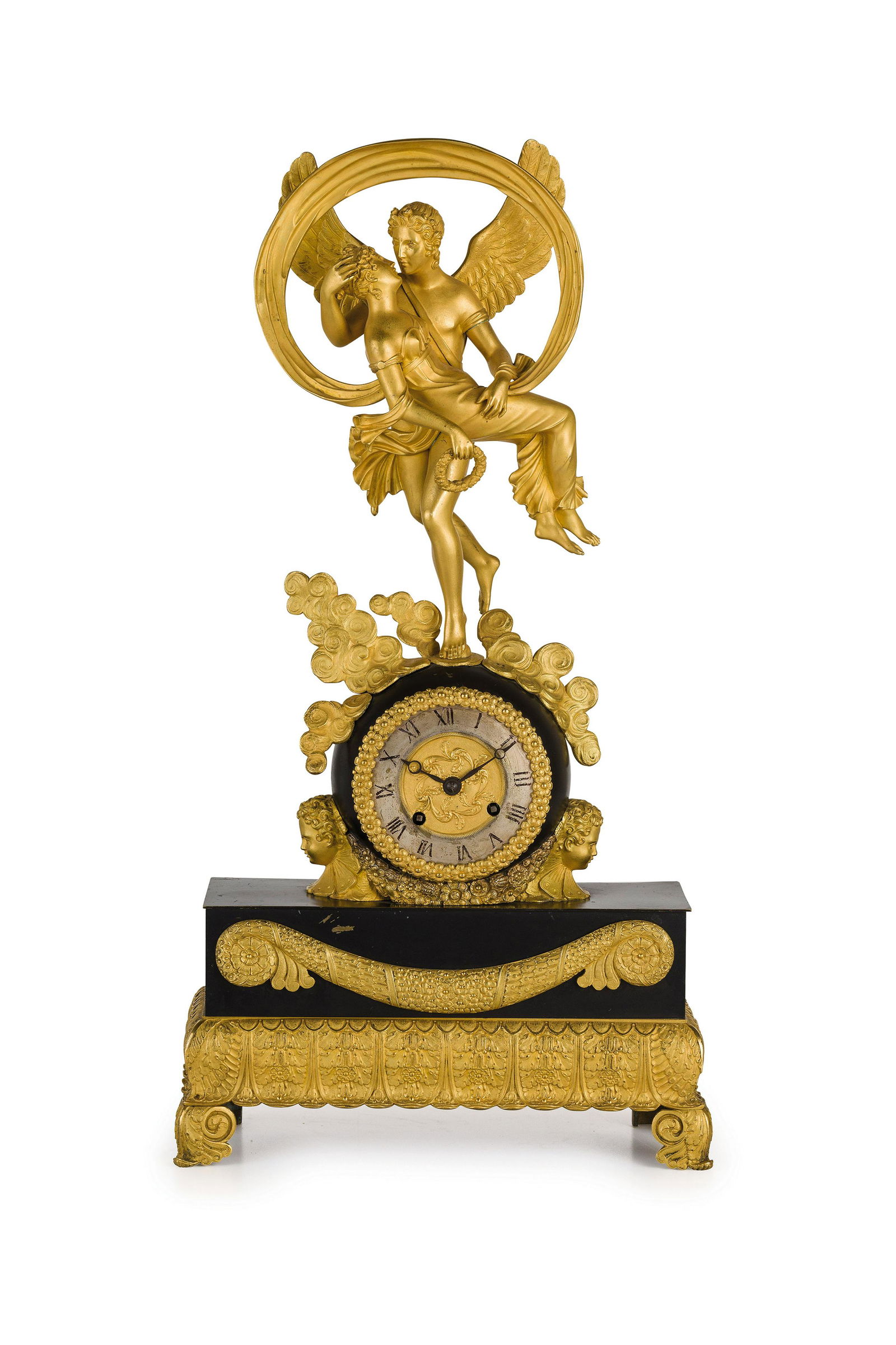 OROLOGIO D'APPOGGIO IN BRONZO DORATO E PATINATO, (1 of 1)