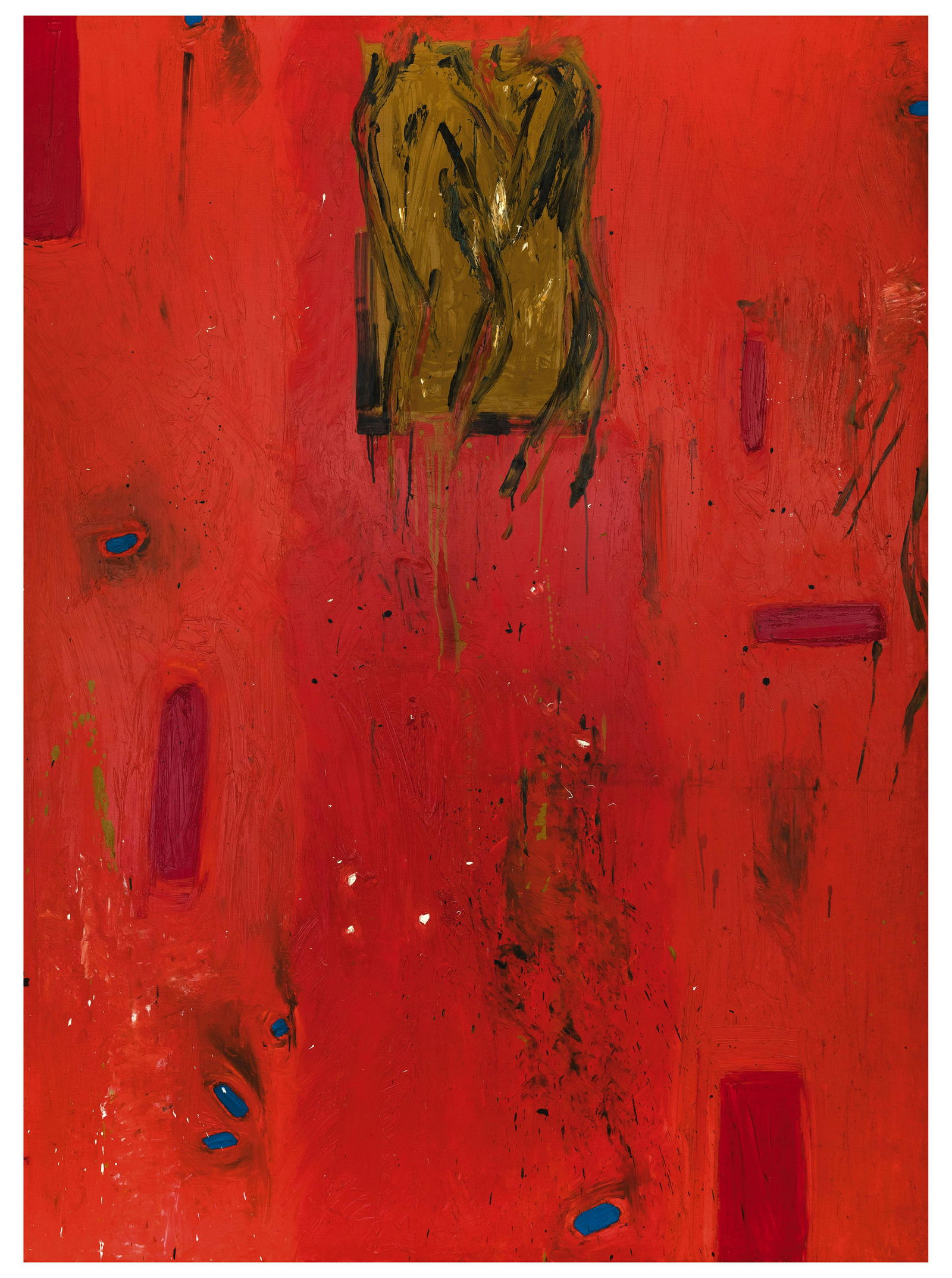 GIORGIO MOISO: Cairo Montenotte 1942 Senza titolo Olio su tela, cm 237 x 173 Autentica su fotografia dell'artista