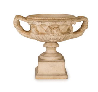 VASO IN TERRACOTTA, MANIFATTURA DI SIGNA, PRIMA METAÂ¿: dal noto modello detto Vase Warwick; qualche usura e difetto 21,2 26 cm Marche di fabbrica A SIGNA TERRACOTTA WARWICK VASE, FIRST HALF 20TH CENTURY