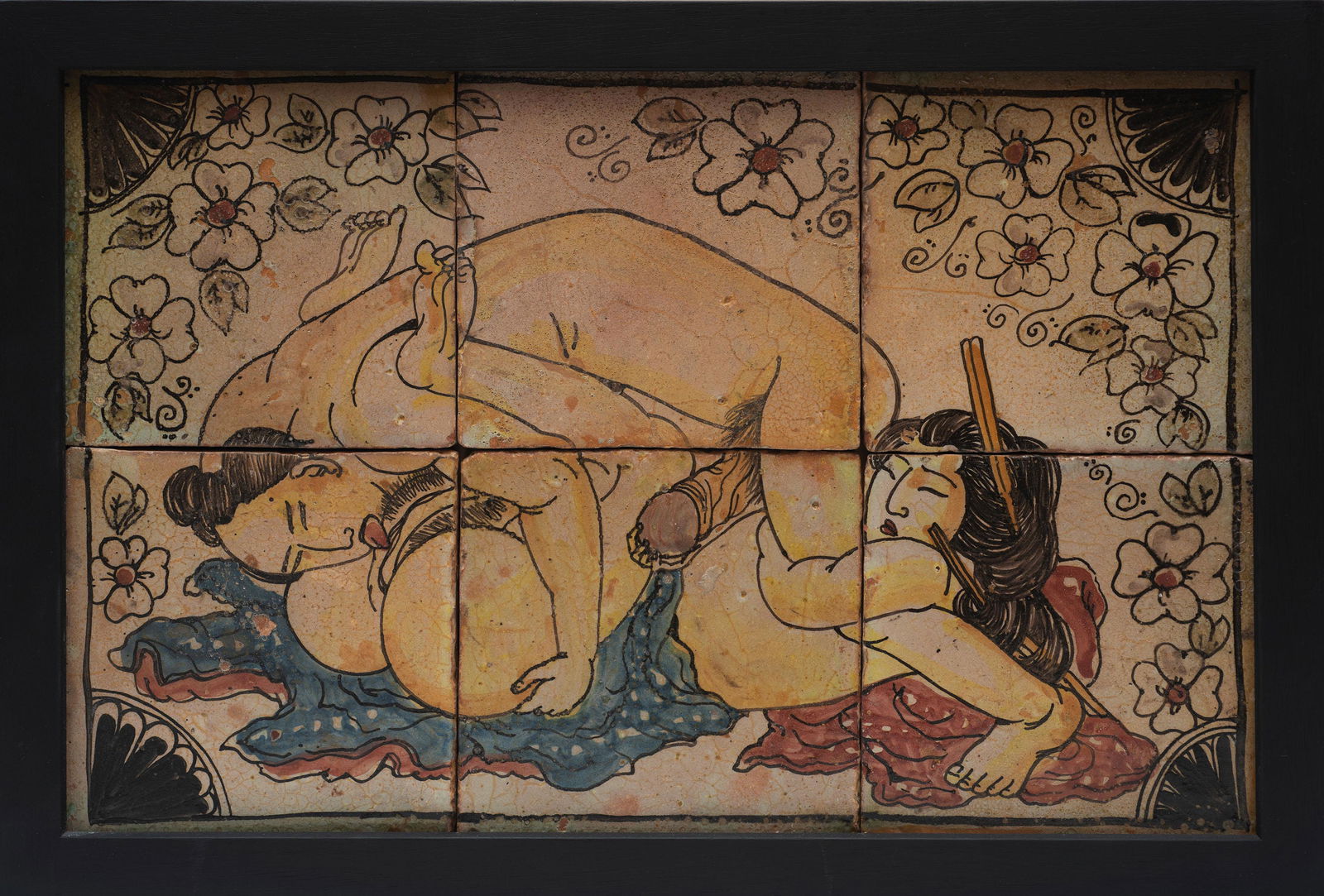 COMPOSIZIONE IN GRES DIPINTO, ARTE ORIENTALE DEL XIX-XX (1 of 1)