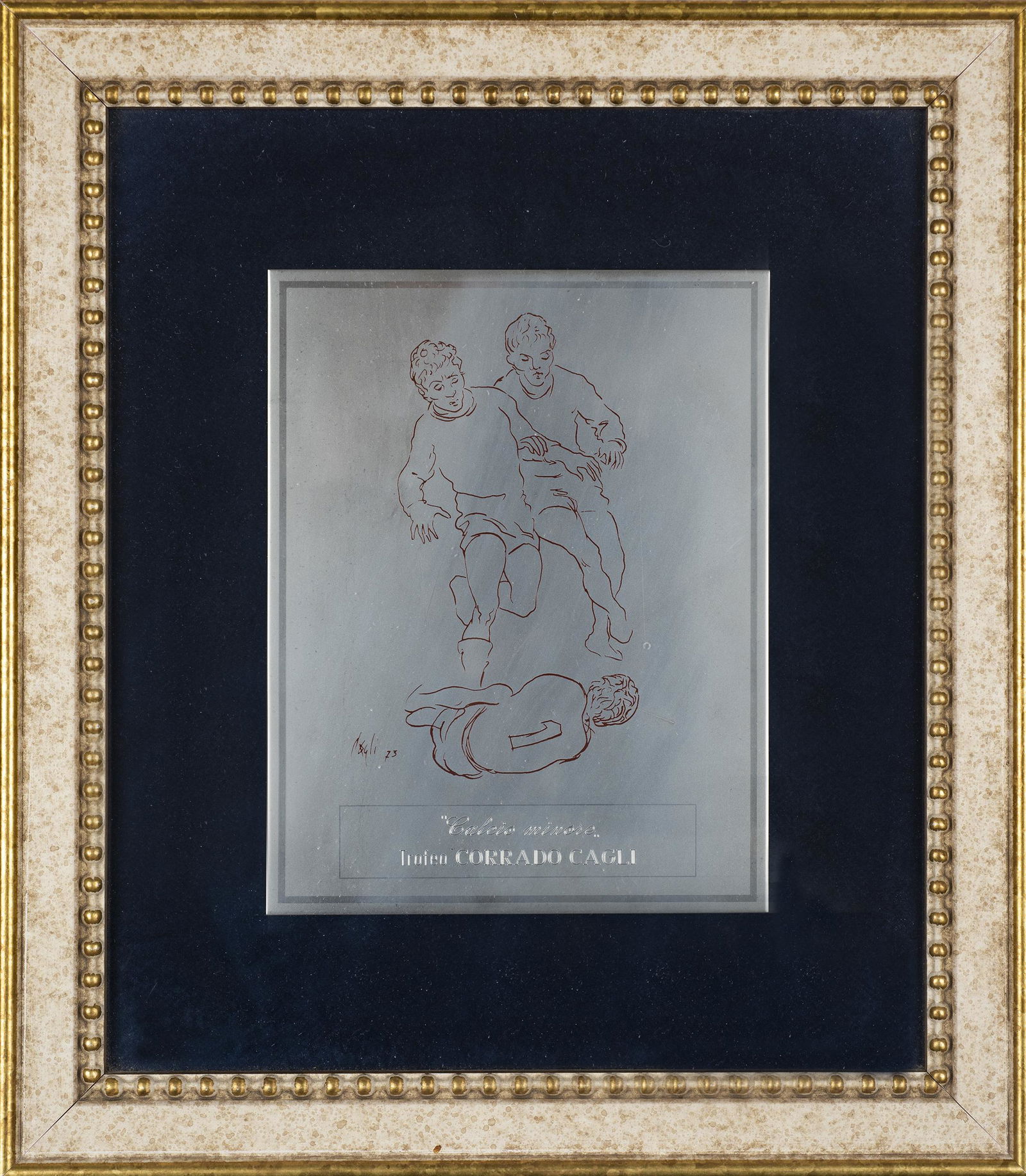 OPERE DI BRUNO SAETTI E CORRADO CAGLI: BRUNO SAETTI Dal Cantico, 1974, incisione BRUNO SAETTI L'abbraccio, incisione CORRADO CAGLI La Arazzeria di Asti, 1971, libro CORRADO CAGLI Calcio, 1973, incisione BRUNO SAETTI Dal Cantico, 1974<