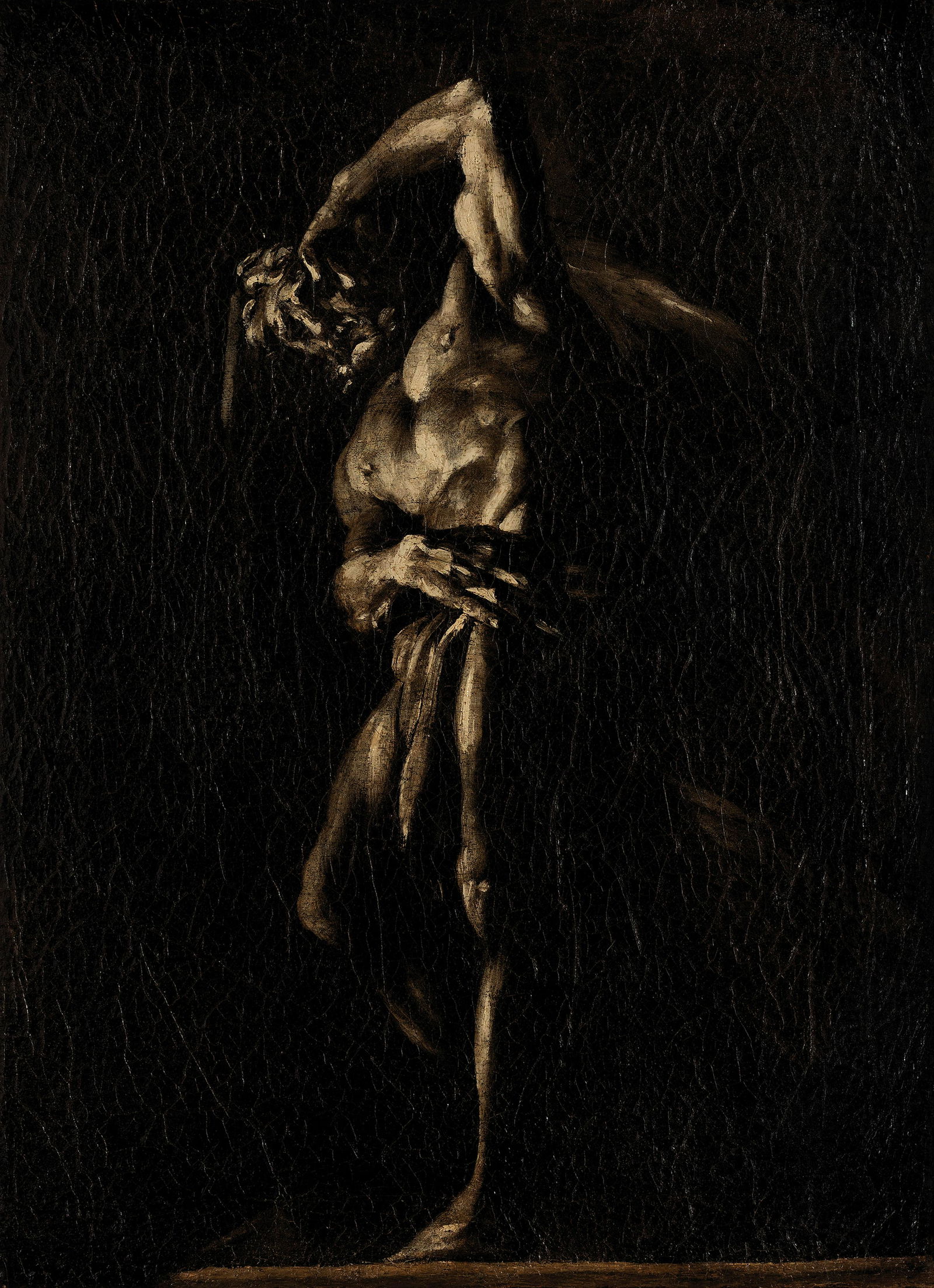 ALESSANDRO MAGNASCO: (Genova, 1667 - 1749) Saturno Olio su tela, cm 49X36 Di origine genovese, ma formatosi a Milano nella bottega di Filippo Abbiati (1640-1715), Magnasco fu influenzato sin dalle prime fasi dall'arte lom