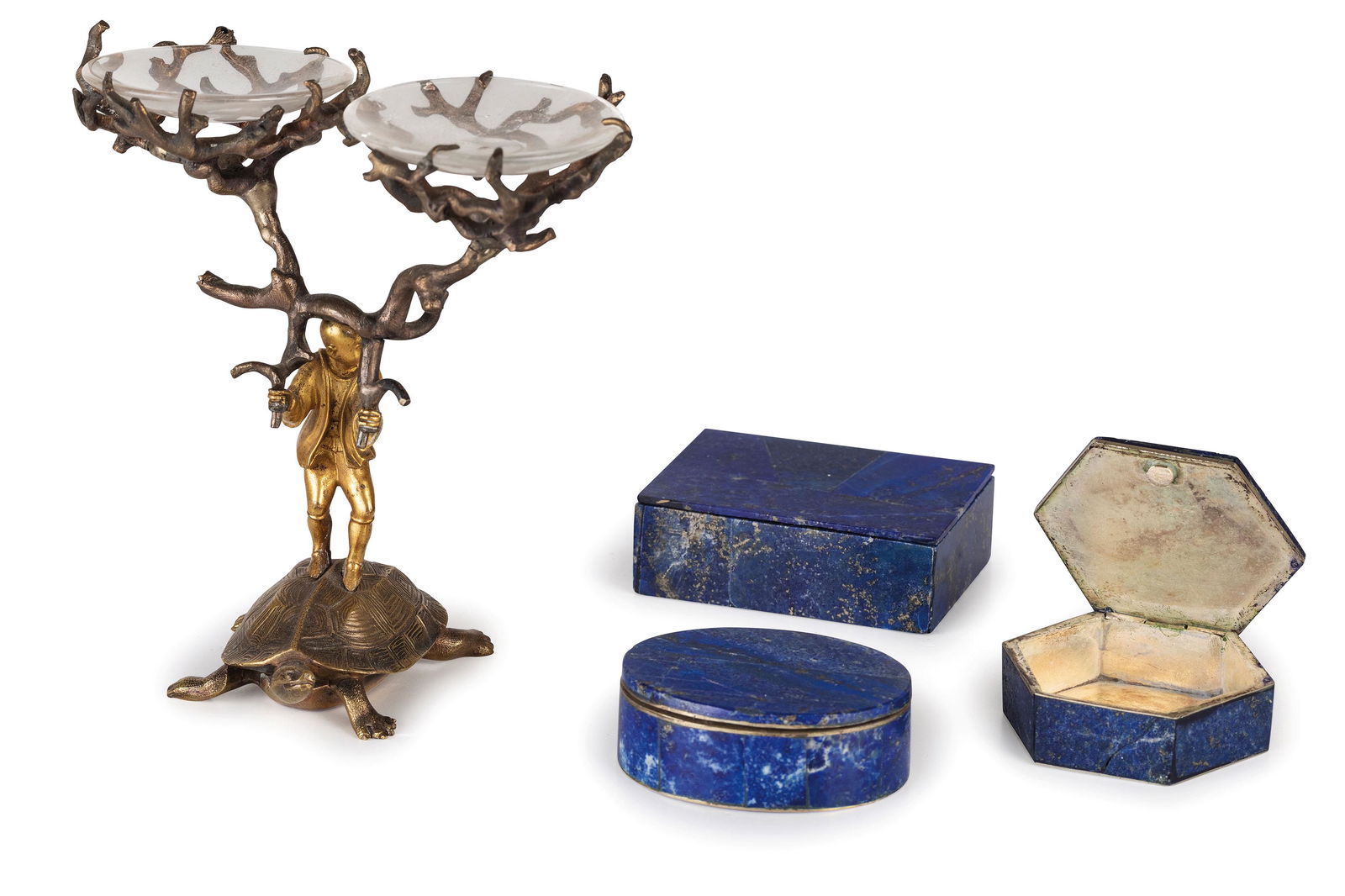 LOTTO DI OGGETTI IN METALLI DIVERSI E MARMO, XIX-XX (1 of 1)