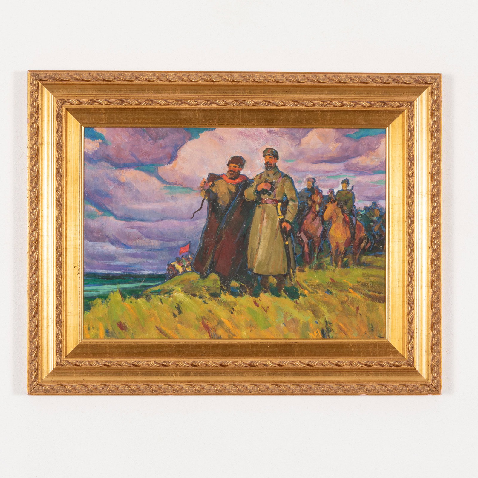 ANATOLY MYKOLAYEVICH GRACHEV: Baku, 1922 - Kiev, 1988 I rivoluzionari Olio su cartone, cm 35X49