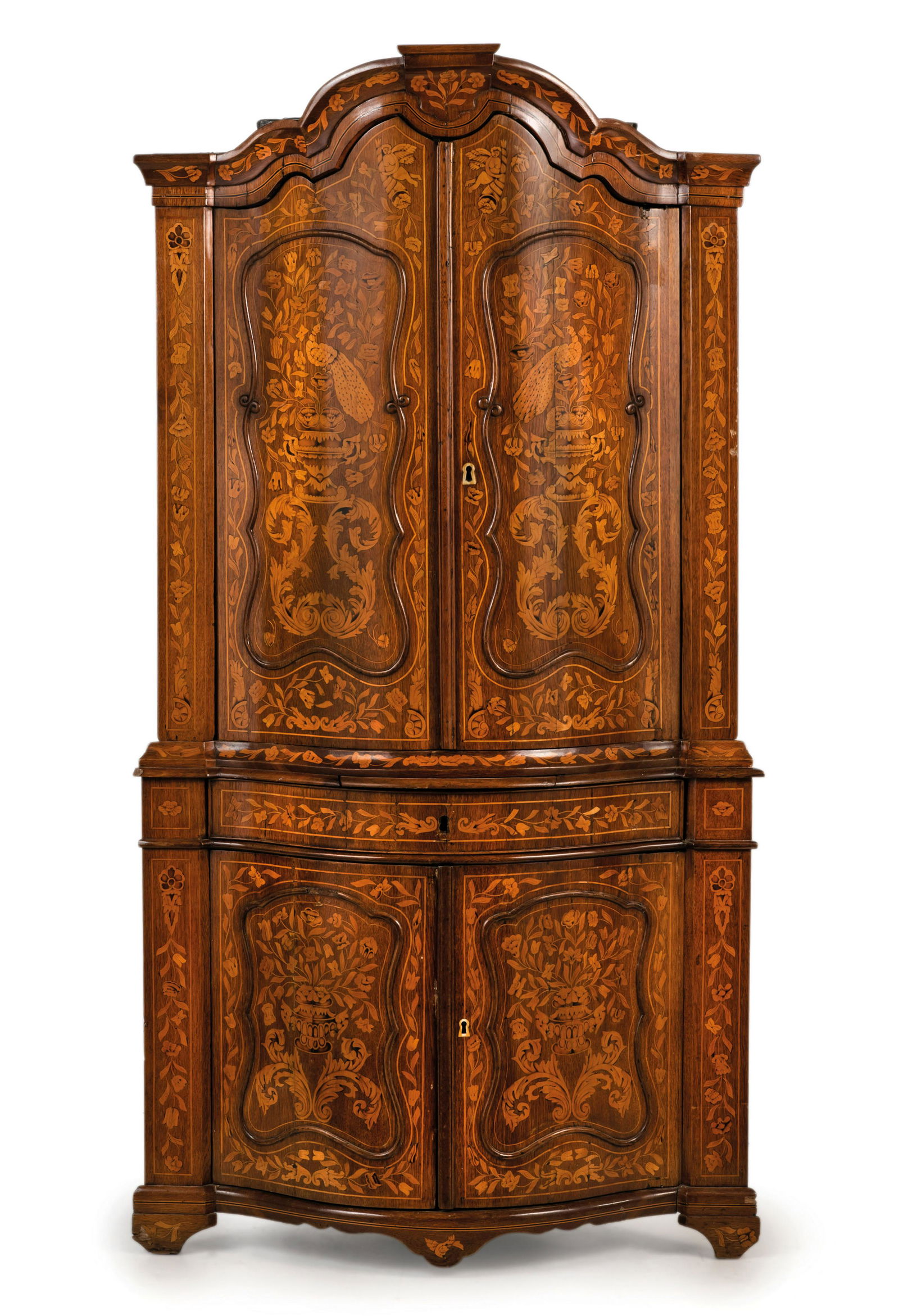 MOBILE ANGOLIERA A DUE CORPI IMPIALLACCIATO, LEGNI VARI (1 of 1)