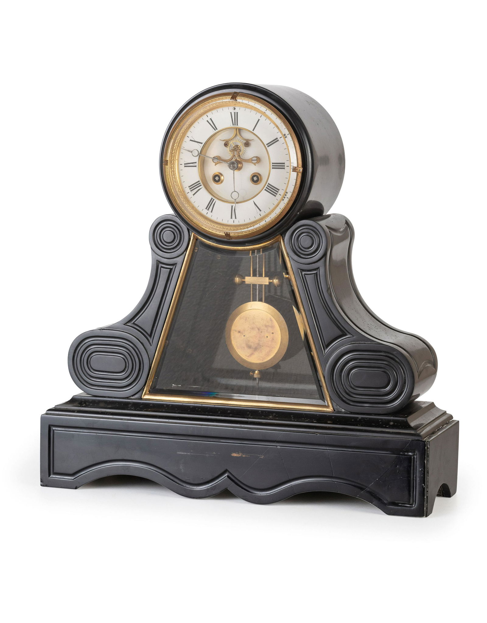 IMPONENTE OROLOGIO A PENDOLO DA APPOGGIO IN MARMO NERO (1 of 1)