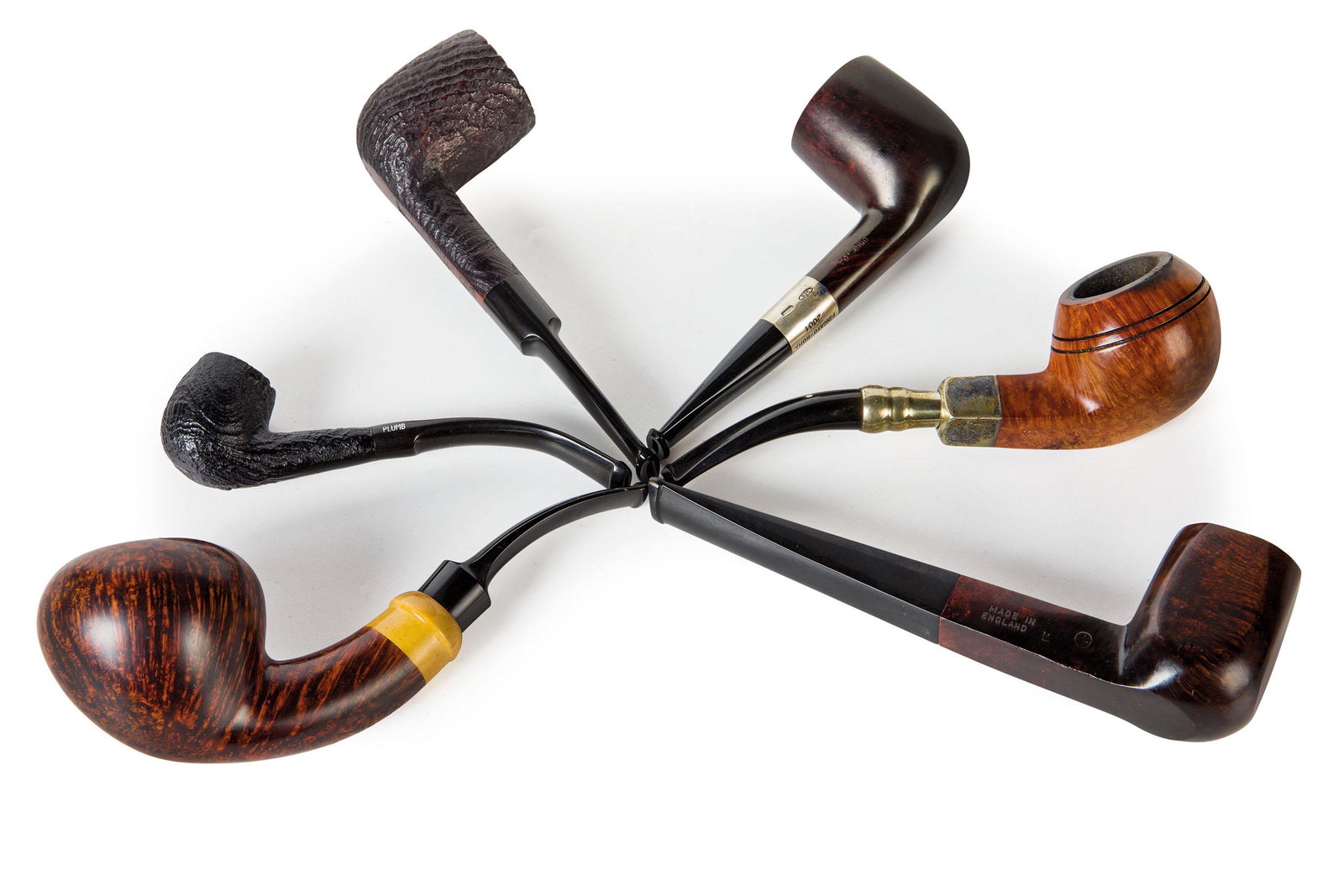 LOTTO DI DIECI PIPE IN LEGNO E MATERIALE PLASTICO (1 of 1)